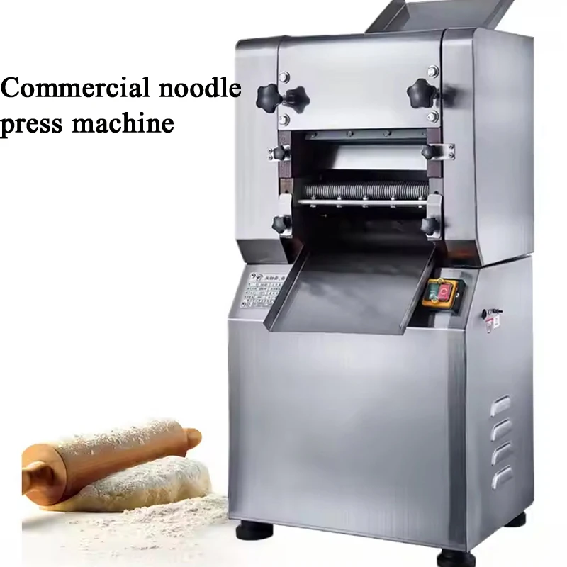 Commercial Electric Noodles Machine Stainless Steel Desktop Spaghetti Dough Press Sheeter Roller Kneading Pasta Maker