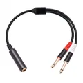 1 pz 6,35 mm 1/4 pollici stereo TRS femmina a 2 doppi 6,35 mm mono TS maschio Y cavo sdoppiatore cavo adattatore audio Z