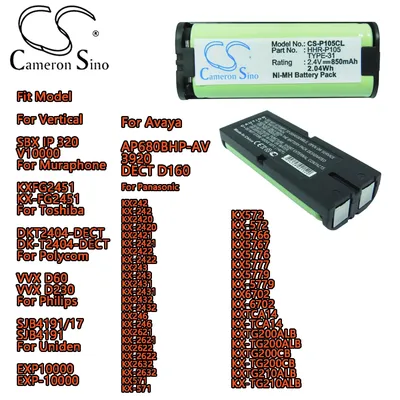 Cordless Phone Battery For Panasonic KX-242 KX-2420 KX-2421 KX-2422 KX-243 KX-2431 KX-2432 KX-246 KX-2632 KX-571 KX-572 KX5766