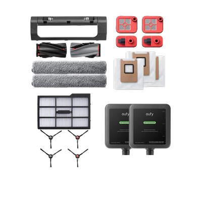 eufy Accessories Package + Cleaning Solution*2, Side Brush, Filter, Rolling Brush for Robovac, Dustbag, Roller Mop, Dirty Water Reservoir Filter