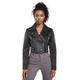 Infinity Leather Womens Black Cropped Brando Biker Jacket-bellville Lamb Leather - Size 8 UK | Infinity Leather Sale | Discount Designer Brands