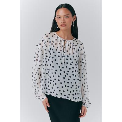 Ghost Karina Polka Dot Long Sleeve Blouse