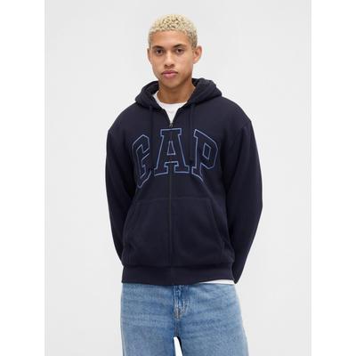 Gap Blue Relaxed Logo Sherpa-Lined Zip Hoodie