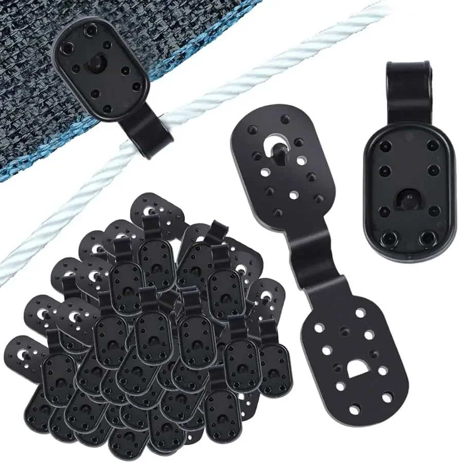 50/100 Stück Markisen-Kunststoff-Clips für den Außenbereich, Sonnenschutz, Netzschnalle, langlebig, hält schlechte Wetterbedingungen stand, verriegelbar, quadratisches Design Image
