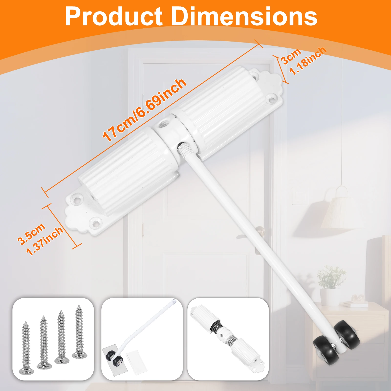 Automatischer Türschließer, Sicherheitsfeder-Türschließer aus Zinklegierung, 20–60 kg, Türscharnier, verstellbarer Türfederschließer mit Schrauben