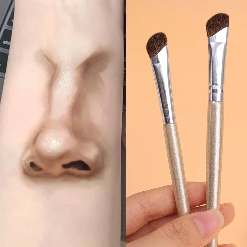 Professioneller Make-up-Pinsel mit flachem, abgewinkelter Nase, weicher Lidschatten-Konturpinsel für Nase, Gesicht, Schönheit, Kosmetik, Werkzeuge