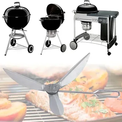 18-1/2-Zoll Silber One-Touch-Reinigungssystem-Set für Weber Grill für Grillboden für 7444 Weber Grill Ersatzteile uuu
