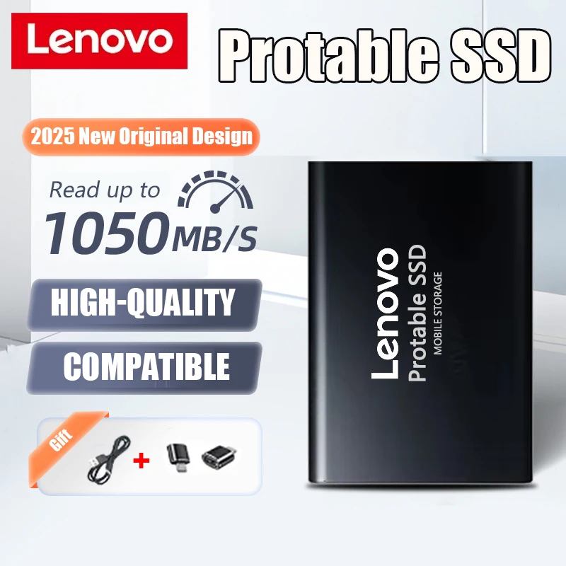 Lenovo disque dur externe Portable SSD 16 to disque SSD externe USB 3.0 Type C disque dur stockage à grande vitesse pour PC/Mac