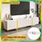 Comanlai Meuble TV 190 cm avec 3 portes et 2 tiroirs, meuble TV haute brillance avec pieds couleur bloquée, supports TV modernes, 190 × 35 × 45 cm