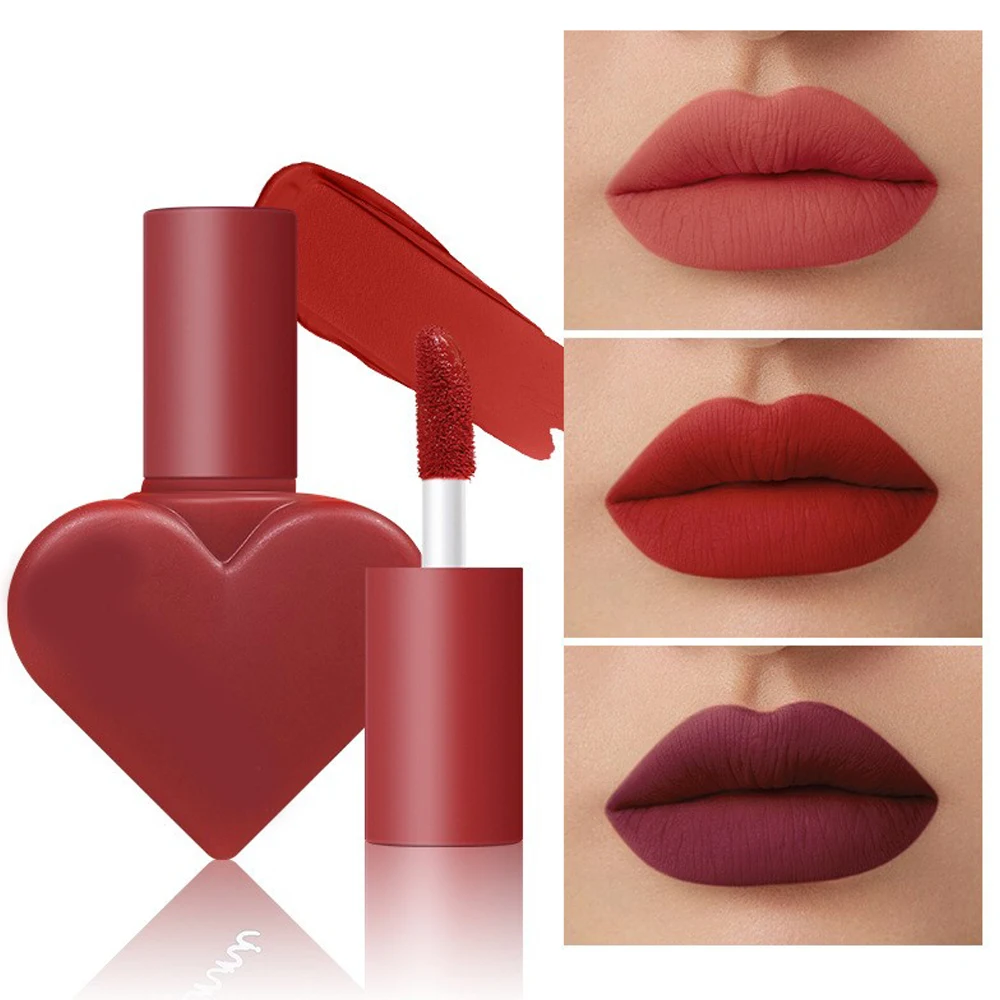 Make-up-Tools: Retro Matte Velvet Lipgloss, Matte Lip Gloss Love Matte Lip Glaze Wasserfester Lippenstift, 5 Farben, langlebig, nicht stabil Image