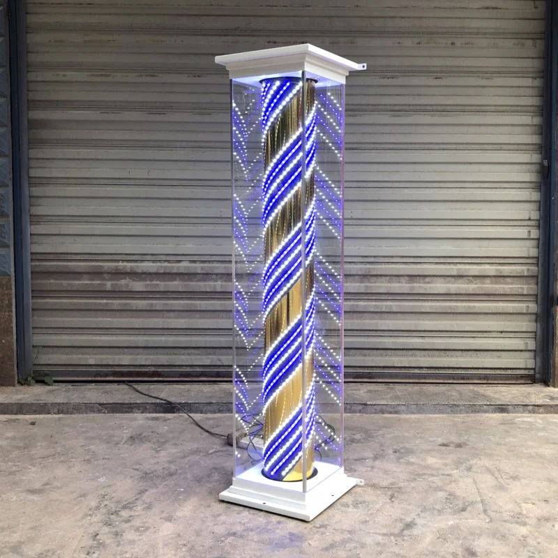 Barber Shop Turn Wandmontierte Doppel-Einzelröhre für den Außenbereich, wasserdichte LED, vom Boden bis zur Decke reichende große Lichtbox, Friseursalon-Schildlicht Image