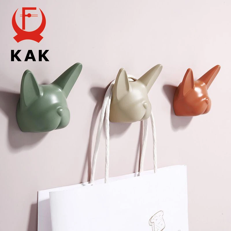 KAK Bulldog Design Wandhaken zum Aufhängen, Kleiderhaken, Tasche, Hutablage, Wanddekorationen aus Zinklegierung für Kinder, Hardware-Beschläge