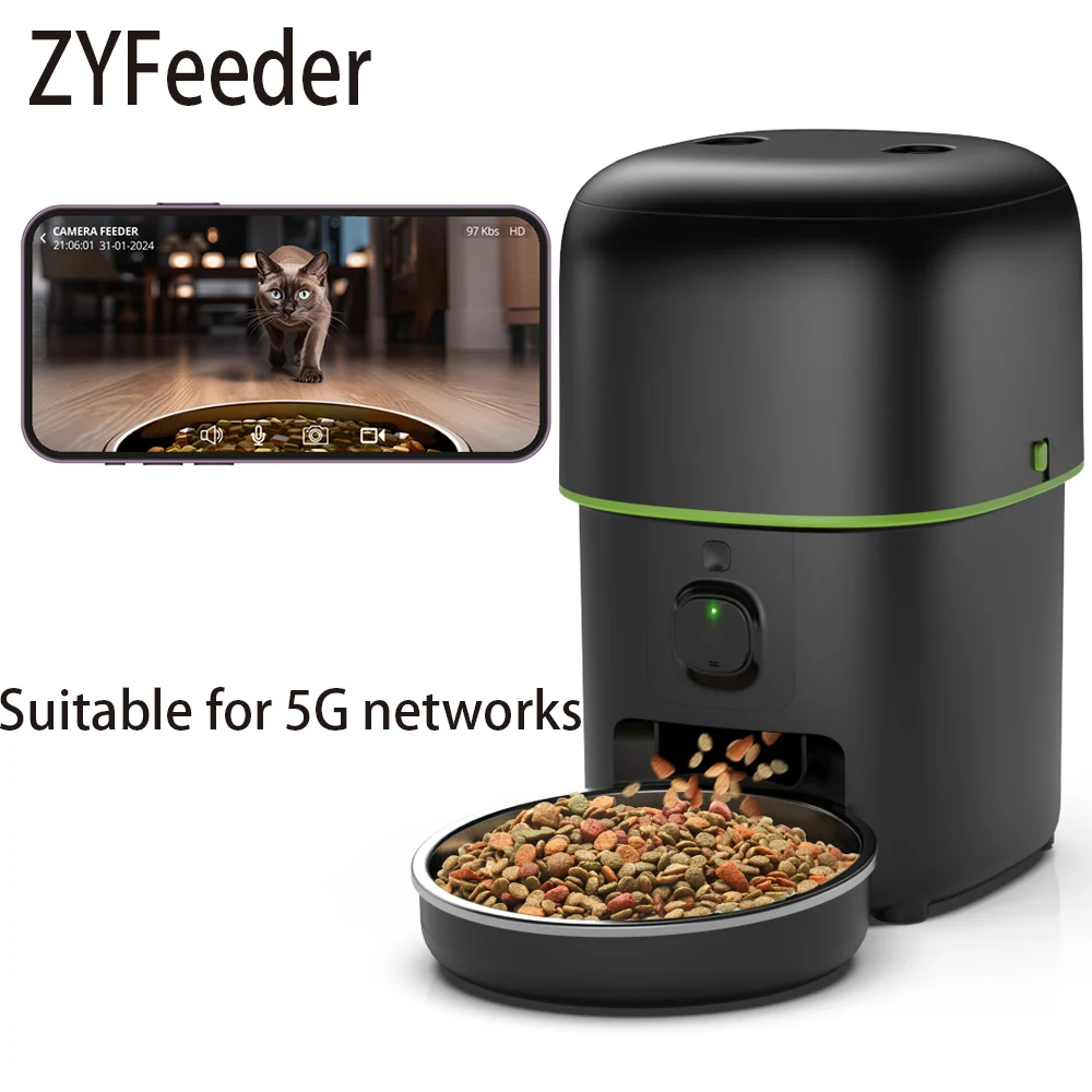 2L 5G caméra mangeoire pour animaux de compagnie automatique chat distributeur de nourriture intelligent automatique chien nourriture lente WIFI chronométré vidéo quantitative bols d'alimentation