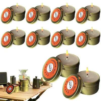 Survival Candles Portable Camping Candles Set Of 10 Odorless Lighting Device For Camping Picnic Wild Survival Supplies