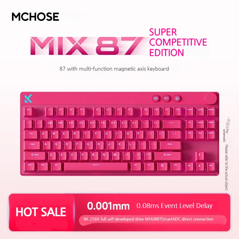 Mchose Mix 87 Multifunktionale magnetische Achse Rt Esports mechanische Tastatur, individuelle Gaming-Tastatur aus kabelgebundenem Halbaluminium, Geschenke Image