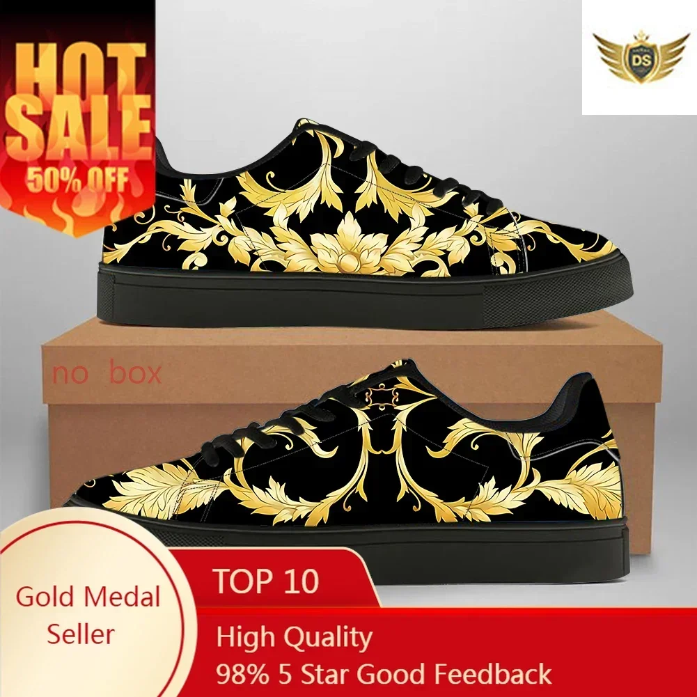 Mode Männer Schwarz Weiß Schuhe Lace-up Licht Stil Drucken Casual Turnschuhe Unisex Vulkanisieren Lauf Plattform Image