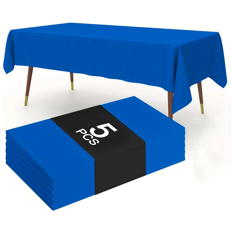 183 × 137 cm marineblaue Tischdecke, Einweg-Tischdecke aus Kunststoff für Hochzeit, Geburtstag, Bankett, Restaurant, Festival, Partyzubehör Image