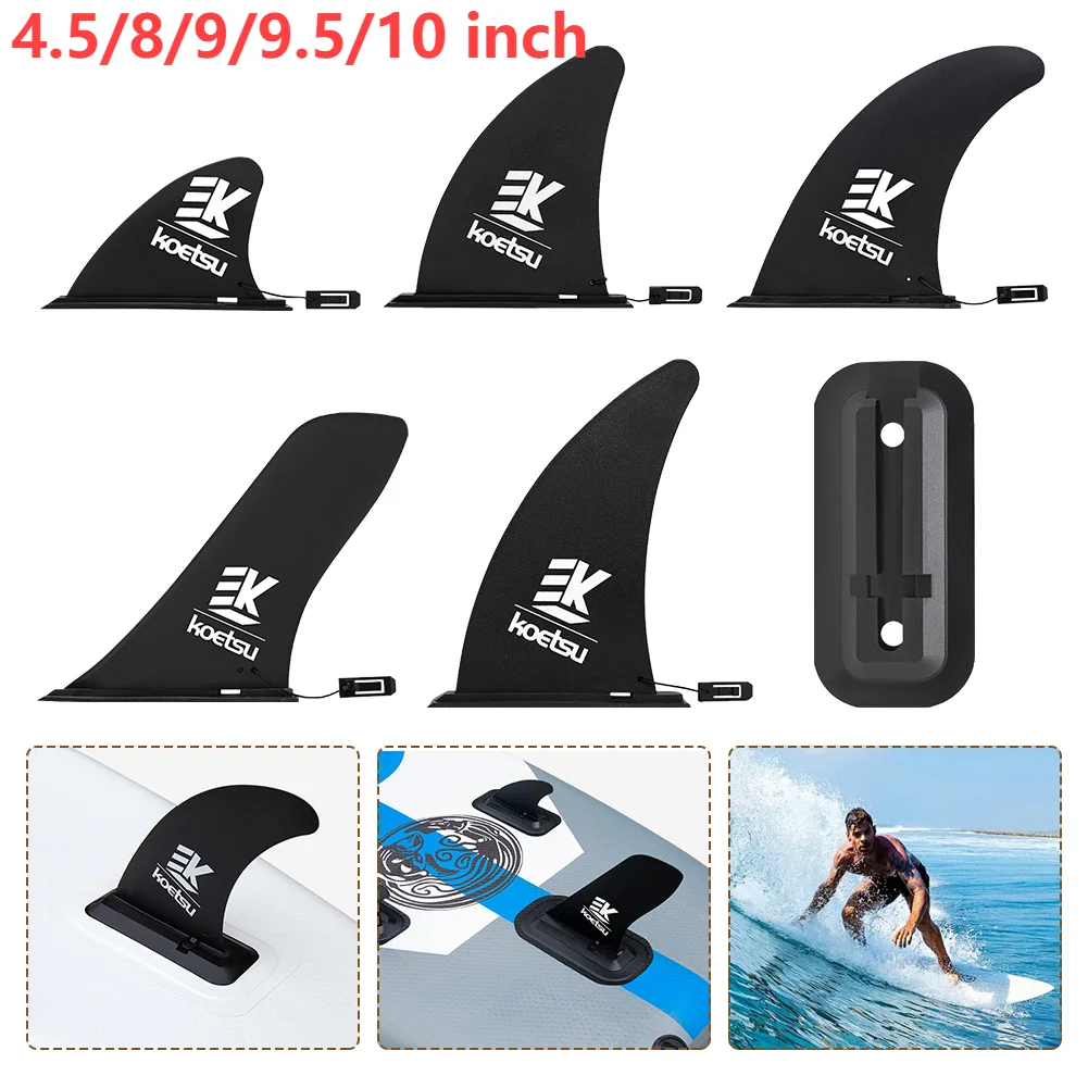 Surfbrettflosse, Schnellverschluss-Paddle-Board-Flosse, abnehmbares Surfbrett, Heckflosse, Stabilisator, Stand-Up-Board, Surfbrett, einschiebbare große Flosse Image