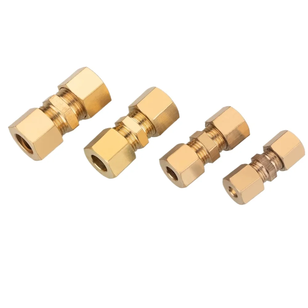 3 4 5 6 8 10-42 mm 1/8 Zoll 3/16 Zoll 1/4 Zoll 5/16 Zoll 3/8 Zoll-7/8 Zoll Rohrkompressionsverschraubung Messingrohrverschraubung Anschluss Ölschmierungssystem Image