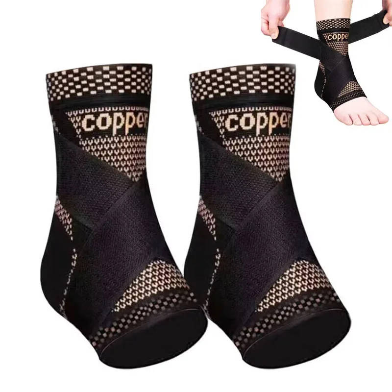 Knöchelbandage für Damen und Herren, 1 Paar, verstellbare Kompressionshülse, weiche Träger zur Linderung von Achillessehnenentzündungen, Sportschutz Image