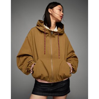 Bershka Hooded Jacket Women M Camel
