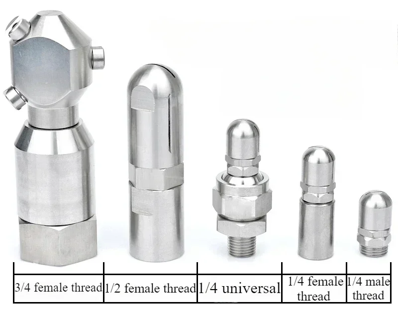 Edelstahl 360 Grad automatisch rotierende fächerförmige Düse Flasche kann industrielle Sprühdüse reinigen Image