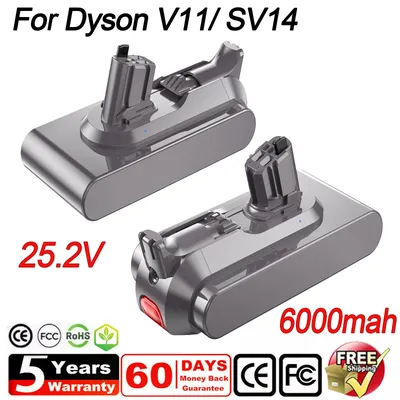 6000 mah Für Dyson V11 Batterie Adapter 25,2 V Ersatz Für Dyson SV14 Batterie Zubehör Fit Für Dyson V11 Klicken in Version Image