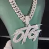 Personalisierter Hip-Hop-Buchstabe aus Kupfer und Moissanit, 18 Karat Weißgold vergoldet, mit 12 mm kubanischer Halskette, Bankettgeschenk