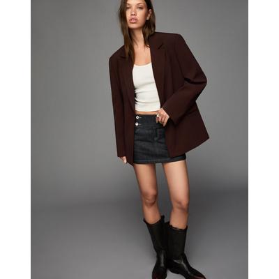 Bershka Blazer With Back Straps Women M Brown