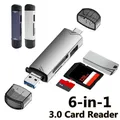 Lettore di schede USB 3.0 6 in 1 Scheda SD TF Unità flash USB Adattatore OTG per PC Tipo C Micro USB per telefono cellulare Convertitore USB tipo C