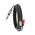 Cavo audio da 1/4 pollici TRS a doppio RCA Jack stereo da 6,5 6,35 mm a L/R RCA Y Adattatore splitter Cavo treccia per altoparlante amplificatore DVD