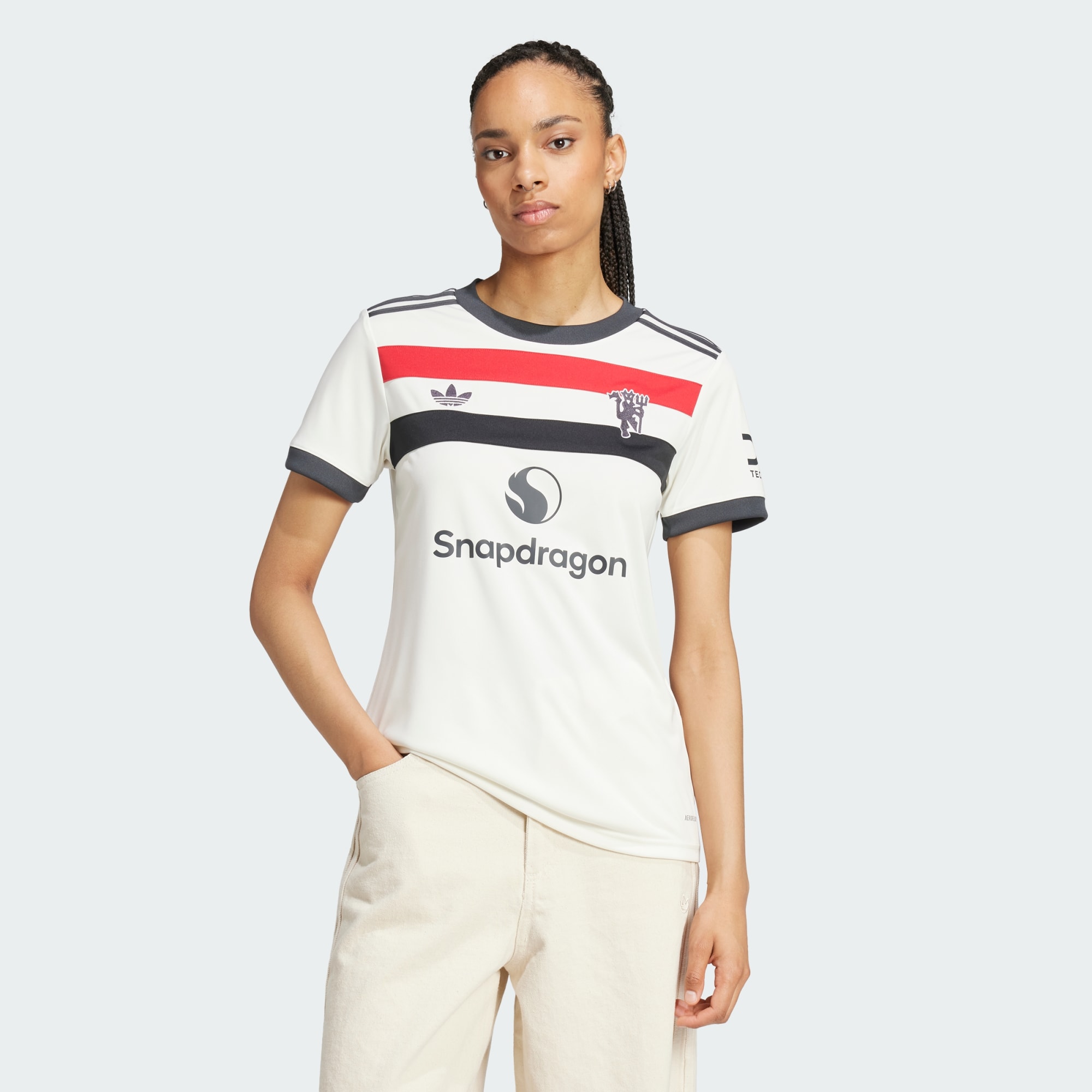 adidas Performance Womens Manchester United 24/25 Third Jersey - Off-white Recycled Material - Size Small