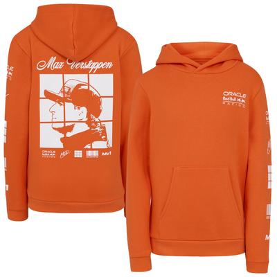 Red Bull Racing Max Verstappen Puzzle-Fahrer-Hoodie – Orange – Kinder Image