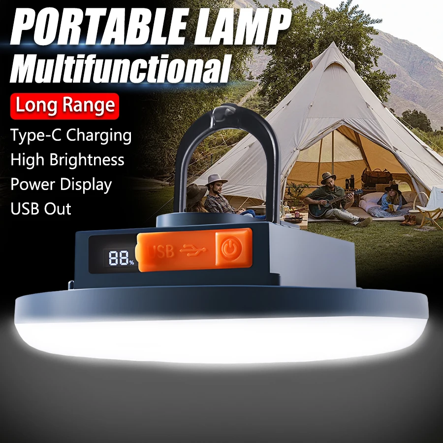 ZHIYU Zelt Licht Wiederaufladbare Laterne Tragbare Notfall Nacht Markt Licht Outdoor Camping Glühbirne Lampe Taschenlampe Hause LED Taschenlampe Image