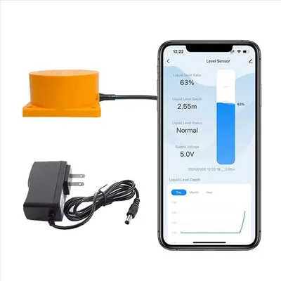 BAAY Tuya Smart Wifi Ultraschall Wasser Tank Level Monitor Sensor Echtzeit Warnungen App Steuerung Für IOS & Android EU Stecker