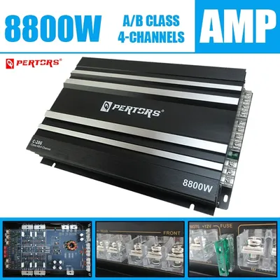 Class AB Car Audio Upgrade Power Amplifier 4 Channel 12V 8800W Power Stereo Amplifie Audio Speaker Subwoofer Treble Mid-bass