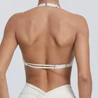 Reggiseno sportivo fitness da donna con scollo all'americana, top da yoga attillato ad alta resistenza, allenamento completo, palestra, yoga, intimo con imbottitura sul petto