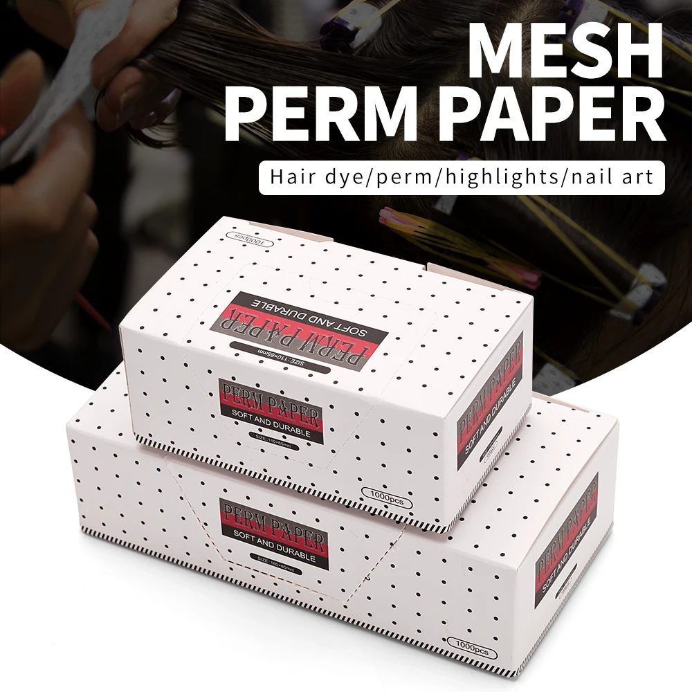 Ultra Dünne Haar Dauerwelle Papier Mesh Atmungsaktive Dauerwelle Papier Friseur Werkzeug Haar Färben Highlight Salon Dauerwelle Papier 1000 blatt/Box Image