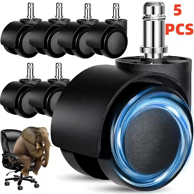 5PCS Stuhl Rad Caster Ersatz Weiche Stumm Schreibtisch Caster Räder für Arbeit Stuhl Heavy Duty Sicher Rolling Büro Stuhl Räder