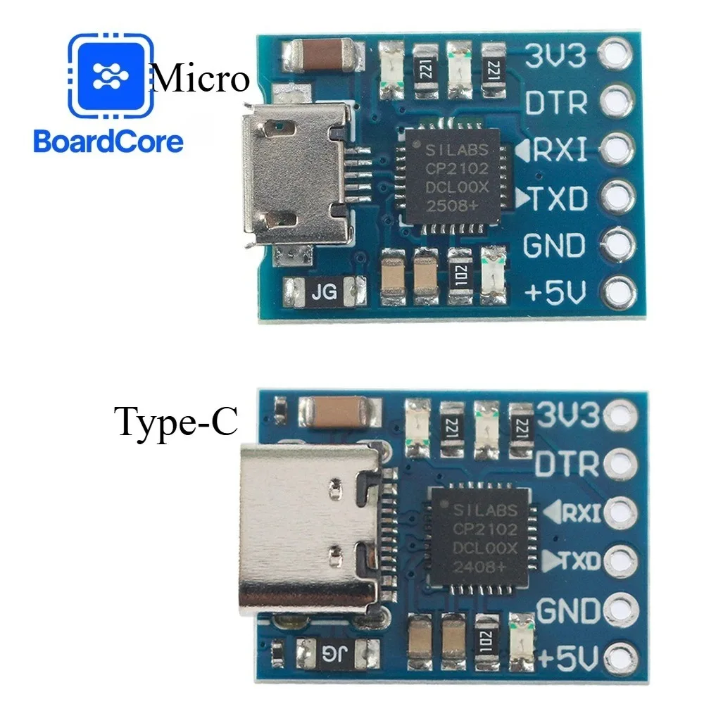 CP2102 USB zu TTL Kommunikationsmodul Typ-C/MICRO 6Pin Seriell Konverter USB-zu-seriell Port Modul UART STC Downloader Image