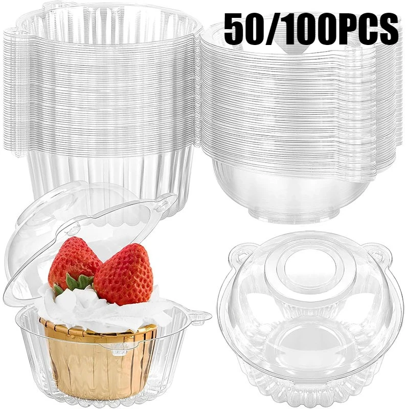 50/100PCS Einweg Transparente Kuchen Box Käse Sandwich Dessert Container Geeignet für Picknicks Weihnachten Halloween Kuchen Box Image