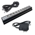 HUB USB Tastiera a 10 porte Mouse U-disk Hub splitter in plastica USB 2.0 Caricatore adattatore cavo di ricarica per cellulare