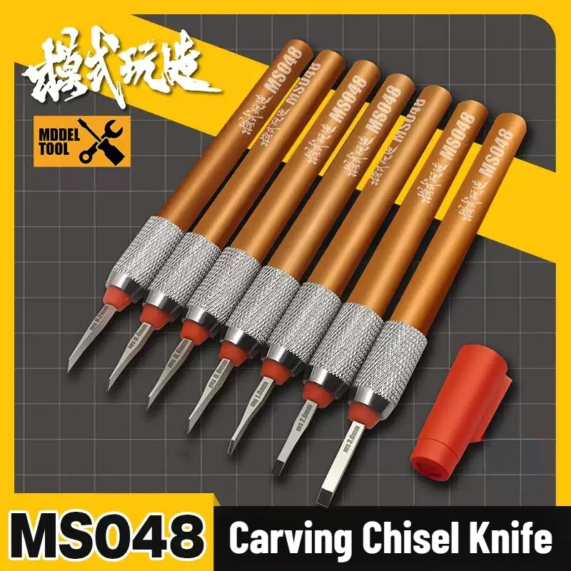 MSWZ MS048 0,15 ~ 3,0 mm Schnitzmeißel Messer für Militray Modellbau Hobby Werkzeuge Metall Scoring Modell Gravurmesser Image