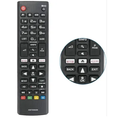 Hochwertige ABS-Fernbedienung AKB75095308, kompatibel mit LG Smart TV 433 MHz, langlebige TV-Fernbedienung