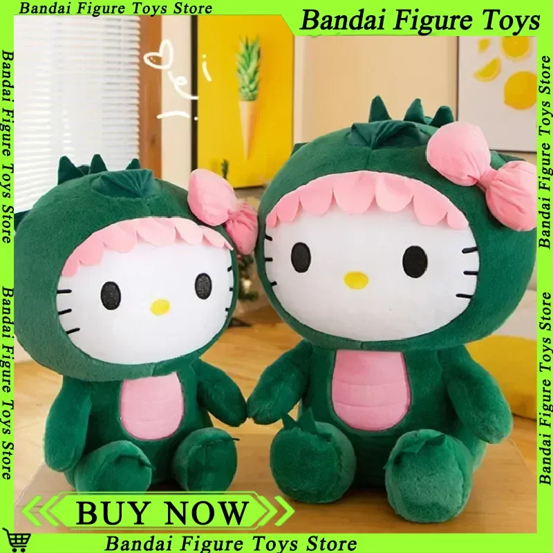 80 cm Sanrio Dinosaurier Hello Kitty Plüschtier Kawaii Anime Großes Plüschkissen Niedlich 35/50/65 cm Cartoon Gefüllte Puppe Weihnachtsgeschenk