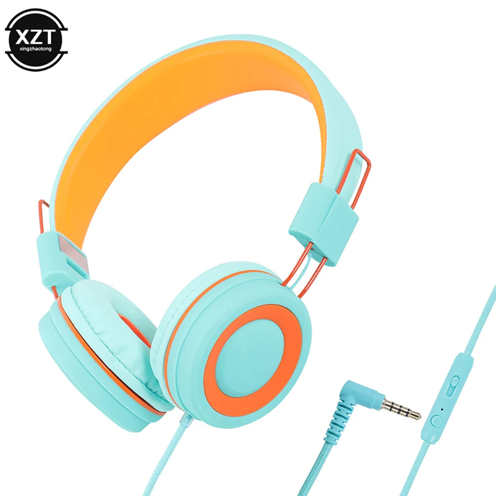 Casque audio pour enfants, prise audio 3,5 mm, écouteurs filaires pliables, casque stéréo avec micro pour filles et garçons, cadeau pour l
