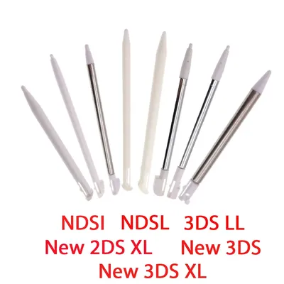 1pcs white for Nintendo 2DS 3DS New 2DS New 3DS XL LL For NDSL NDSi Metal Telescopic Stylus Pen Plastic Stylus Touch Screen Pen