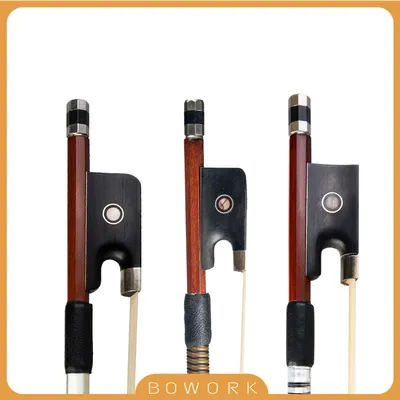 Pernambuco Violin Bow & Viola Arch & Cello Bows Handmade 4/4 Fiddle Bow Ebony Frog Natural Mongolia Horsehair Beginner Orchestra