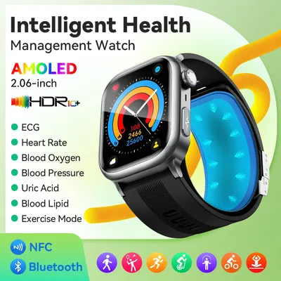 For HUAWEI Accurate AMOLED Smart Watch Blood Pressure Measurement Watches Blood Lipid ECG NFC Health Fitness Sport SmartWatch