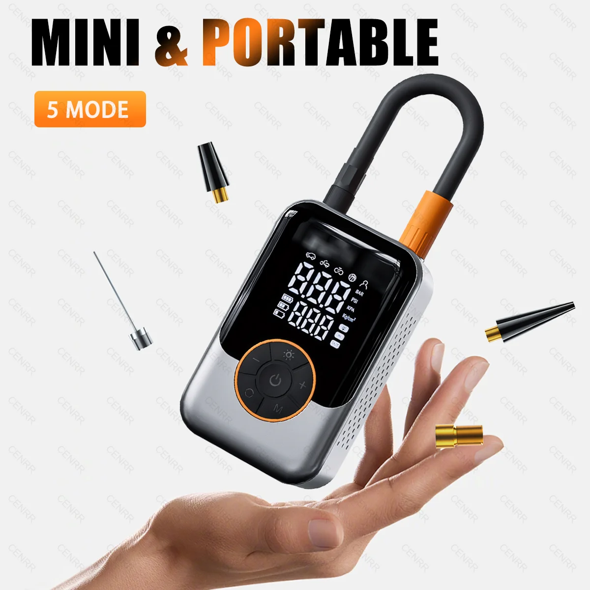 Electric Car Air Pump Portable Tire Inflator Wireless Air Injector LCD Display Air Compressor For Car Motorcycle Bike Tyre Ball